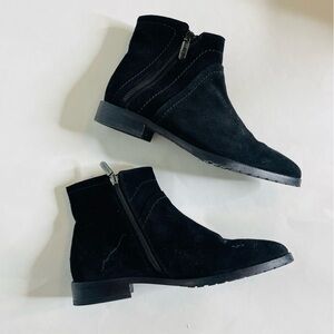 Italeau Black Suede Zipper Side Waterproof Ankle Boot 38.5